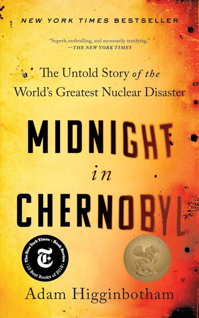 Book cover art for Midnight in Chernobyl by Adam Higginbotham, a Top Ten Tuesday Hurry Up and Wait book.