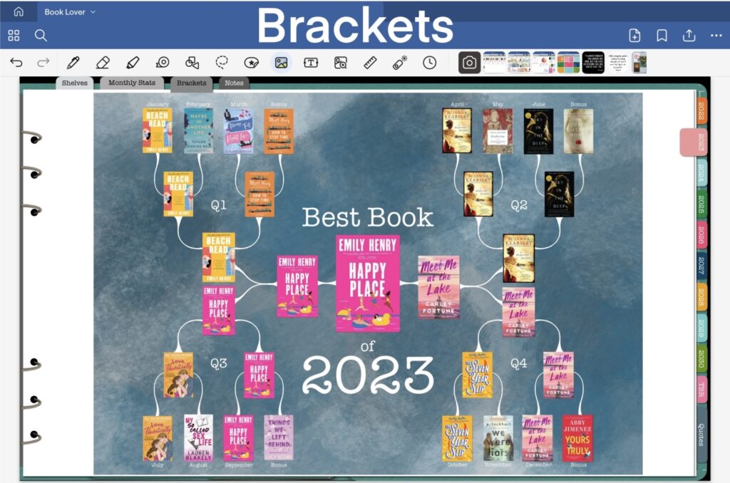 Alyssa's Book Journal Reading Brackets Page