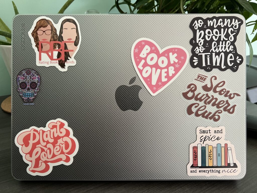 Alyssa's book-related stickers. Favorite reading accessories